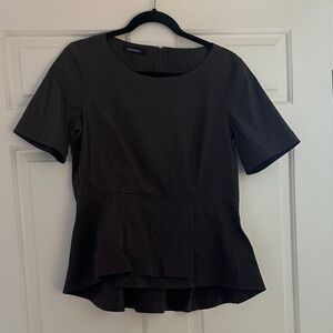 Lafayette 148 New York Chocolate Peplum Top
